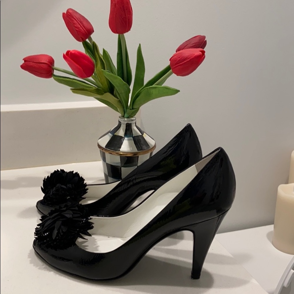 Sigerson Morrison black leather heels Size 8 1/2